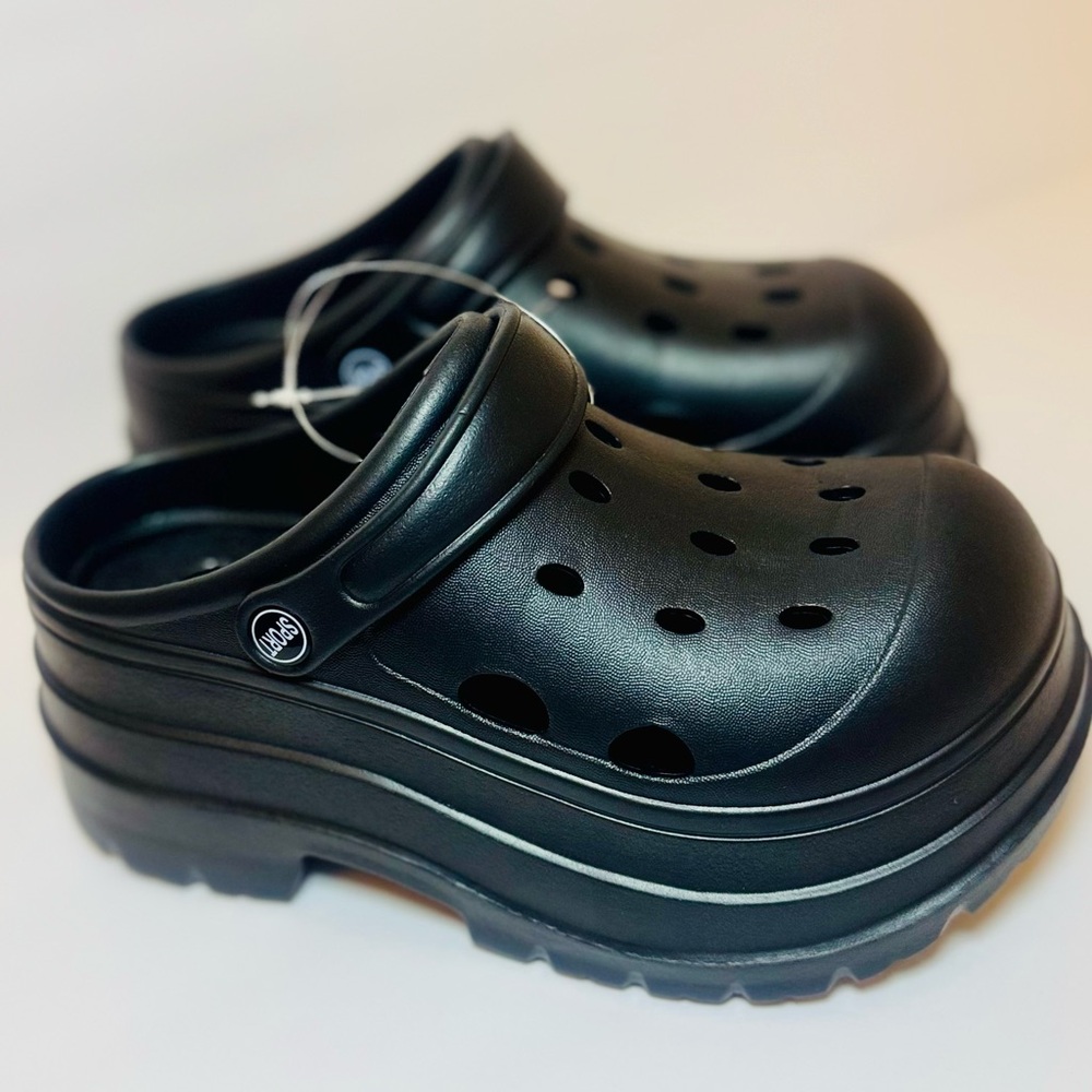 Trendy Black Platform Clogs Size US 8.5-9.5 | EU 40-41 | NWT - Picture 8 of 12